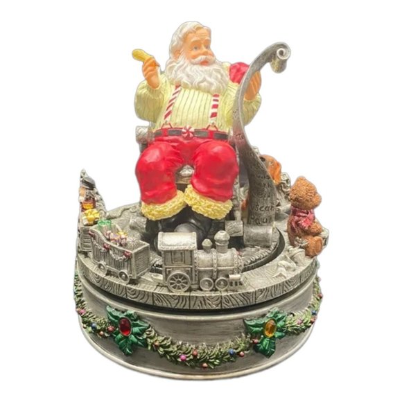 Home For The Holidays Rotating Musical Santa Vintage Centerpiece Music Box - Picture 6 of 12